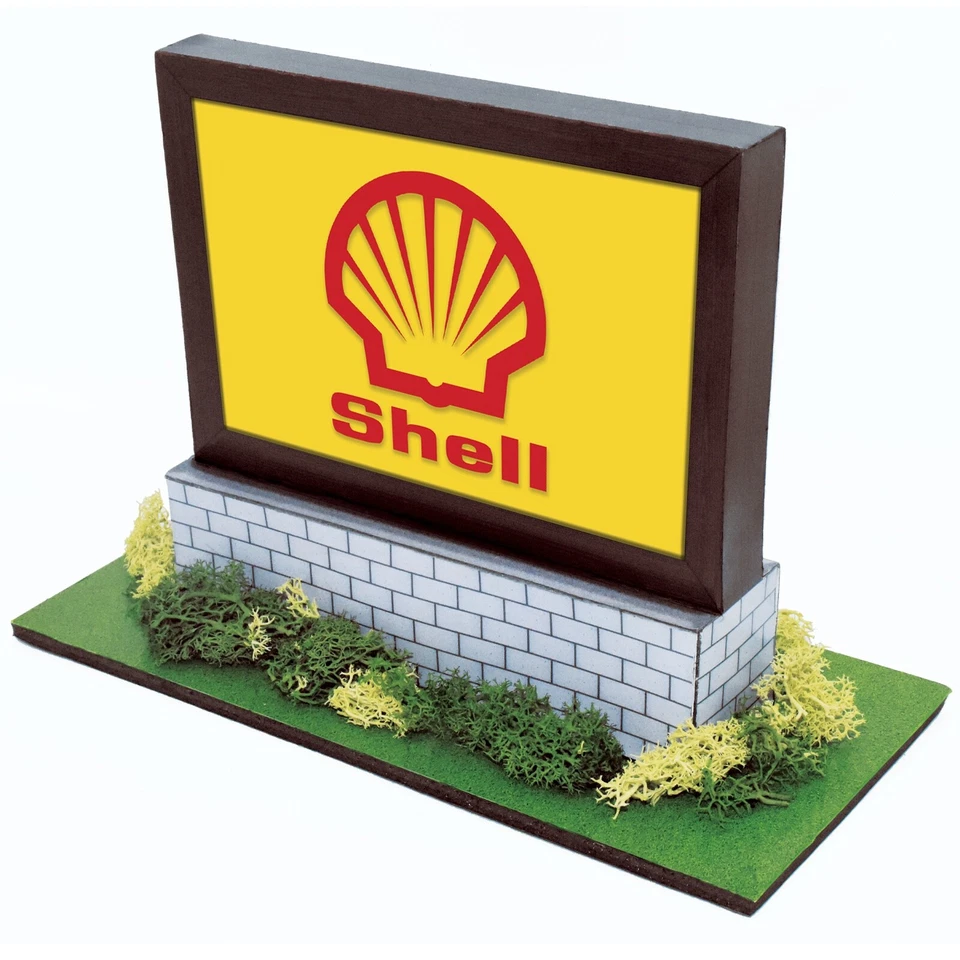 Modelos de carreras reales — Cartelera en carretera "SHELL" escala 1/32 slot car building Foto 1 de 4