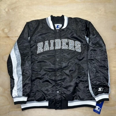 NEW XL Las Vegas Raiders Starter Ace Varsity Satin Full-Snap Jacket Mens - Image 1 of 4