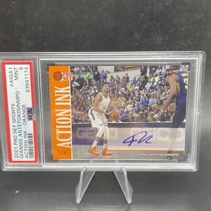 GIANNIS 2021 LEAF PRO SET ACTION INK-ORANGE 3/6 Pop 1 None Higher! Psa 9 Auto!! - Picture 1 of 3