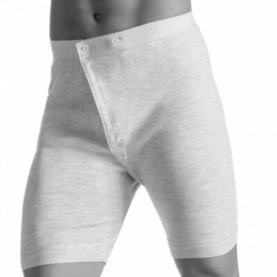 Mutanda uomo Alpina gamba corta in misto lana con apertura e bottoni art APT005 - Immagine 1 di 2