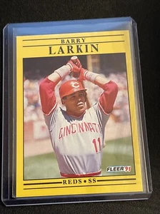1991 Fleer BARRY LARKIN Baseball Card #68 Cincinnati Reds in toploader! HOF - Picture 1 of 10
