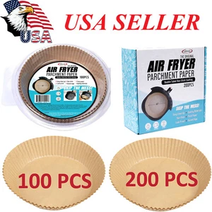 100/200 PCS Air fryer disposable paper liner Parchment Paper Non-Stick Baking - Picture 1 of 8