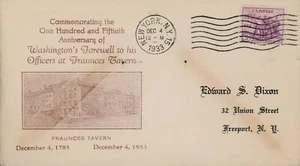 US 732 150th Anniversary of Washington's Farewell to Officers Event Cover 1933 - Picture 1 of 2
