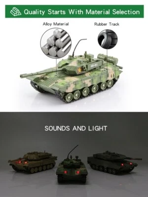 1:32 Military Model Main Battle Tank Type 99 Heavy Tank Alloy LED Simulation Toy - Image 1 of 4