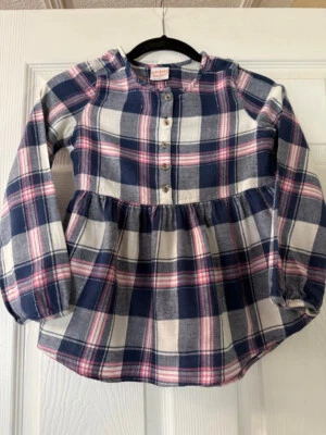 NWT Jumping Beans Girls Shirt Size 7 Long Sleeve Flannel Top Multicolor Plaid - Image 1 of 4