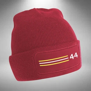 Lewis Hamilton Inspired Beanie Hat / Wooly Hat Number 44 Formula 1 Lines - Picture 1 of 3