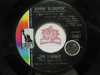 THE T-BONES: Sippin' & Chippin' / Moment Of Softness, 45 RPM VG (LC)  - Image 1 of 2