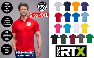 Custom Printed POLO SHIRTS, Logos, Text, Graphics, Photos - PRO RTX Work Polos - Picture 1 of 17