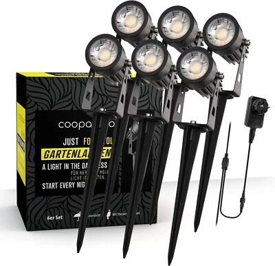 Gartenbeleuchtung 6 er Set IP65 wetterfeste Gartenstrahler LED Gartenleuchten - Bild 1 von 4