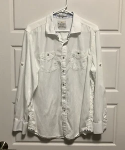 Herren Tommy Bahama Island Modern Fit Bügelfrei Weiß L/S Knopfleiste Hemd Gr. M - Bild 1 von 8