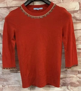 Antonio Melani Red 3/4 Sleeve Sweater. Size: Small. 100% Wool. - Picture 1 of 24