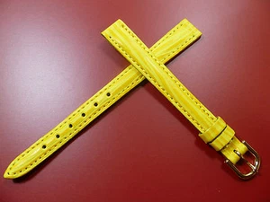 10 MM Yellow Watch Strap Zebra Look Watch Band Leather 1009 - Picture 1 of 3