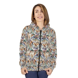 Bunter Unisex-Hoodie mit abstraktem Muster und Reißverschluss, trendige Oberbekleidung, künstlerische […] - Bild 1 von 6