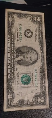 2 Dollar Bill Star Note Super Rare Fancy Serial Number Low Run And Print Size - Image 1 of 4
