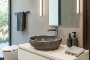 Lavandino in Pietra Naturale Fatto a Mano – Design Elegante, Origine Indonesia ( - Foto 1 di 9