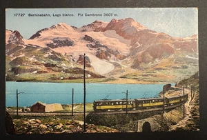 Vintage Swiss Postcard Berninabahn Lago Bianco Piz Cambrena Wehrli #17727 Unused - Picture 1 of 2