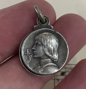 Antique French Art Nouveau Joan of Arc Religious Photo Holder Pendant c1910 - Picture 1 of 3