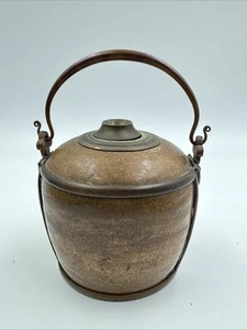 Antigua olla de agua vietnamita de cerámica con esmalte craquelado opio tabaco para fumar - Imagen 1 de 17