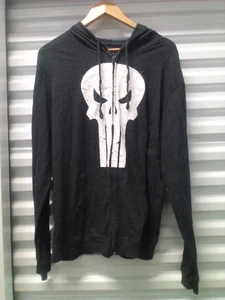 Felpa con cappuccio Marvel Punisher grigia manica lunga con zip taglia XL unisex usata  - Foto 1 di 3