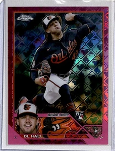 2023 Topps Chrome Pink Logofractor DL Hall RC 061/199 Baltimore Orioles #10 - Picture 1 of 2