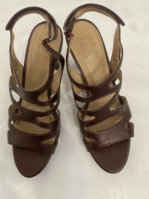 Women’s Naturalizer Pressley Burgundy Leather Slingback Open Toe Size 8 W - Image 1 of 4