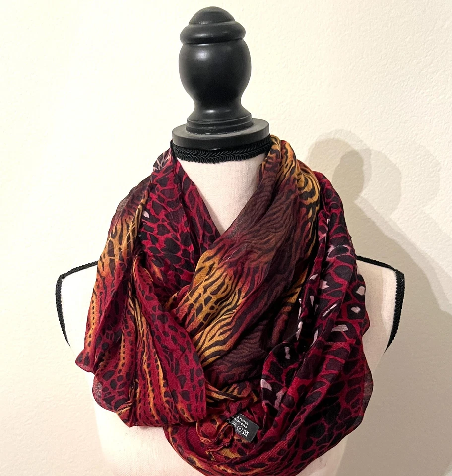 Animal Print Infinity Scarf – Choose Color – Lightweight Fall Winter Fashion NEW - Image 1 of 1