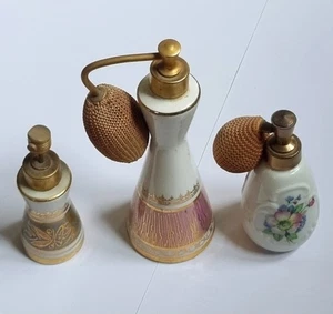 ANTICO SET DI 3 VASI PROFUMATI BAVARESI (GERMANIA OCCIDENTALE) BUONE CONDIZIONI  - Foto 1 di 4