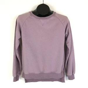 Sudadera raglán cuello redondo LB Collection para mujer pequeña lavanda pulóver alta-baja - Imagen 1 de 11