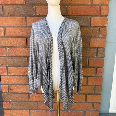 Cárdigan Fenini Frente Abierto Suéter Gasa Overdye Lagenlook | Gris | Talla Mediana Foto 1 de 4