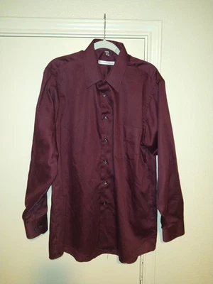 Camisa de vestir Geoffrey Beene satén mezcla de algodón manga larga para hombre talla grande Foto 1 de 4