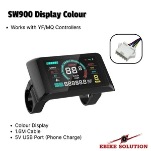Ebike Colour SW900 LCD Display Control Electric Bicycle Speed Meter 36-72V - Picture 1 of 2