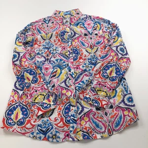 J. McLaughlin Damen Medium Button Langarm Shirt All Over Print Bold - Bild 1 von 10