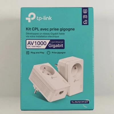 Lot 2 Prises Adaptateurs CPL TP-Link AV1000 TL-PA7017P Kit / 1000 Mbps - Immagine 1 di 4