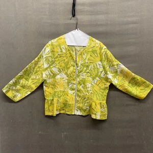Ruby Rd Jacket Womens Medium Zip Front Abstract Peplum Lightweight Casual - Picture 1 of 6