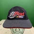 Budweiser - Nascar Official Beer Sponsor Vtg 90S Black  Bud Dad Skate Hat Cap