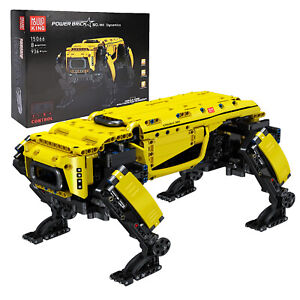 MOULD KING Gelb Robot Dog Hund Roboter Klemmbausteine Kinder Spielzeug MOC 15066