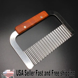 7.25" Stainless Steel and Wood Wavy Soap Cutter ~ US Seller - Picture 1 of 7