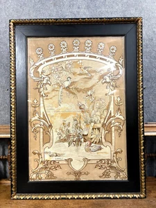 Superbe et monumentale broderie signé J Pelasse a Lyon et datée 1906 - Imagen 1 de 8