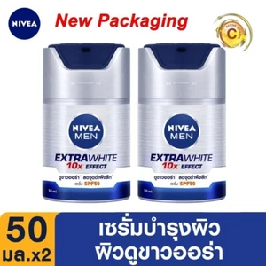 2x50ml Nivea Men Extra White Serum SPF 50PA +++Revives Dull Damaged Skin Care - Picture 1 of 11