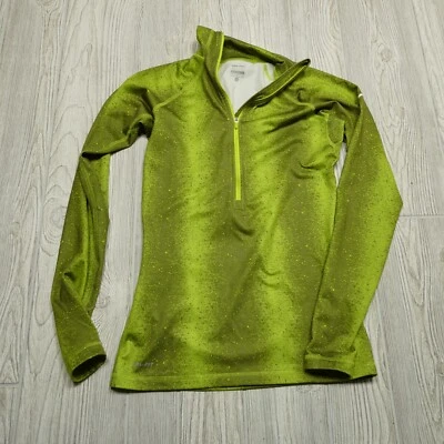 Nike Pro Athletic Top Womens Small Green Micro Fleece Lined 1/2 Zip Mock Neck - Imagem 1 de 4