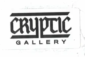 Rare Super CRYPTIC Gallery Promotional Black And White Sticker 2000's - Picture 1 of 3