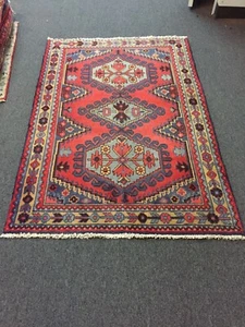 On Sale S.Antique Hand Knotted Vintage Tribal Area Rug Geometric 3'5"x5'1",#2776 - Picture 1 of 11