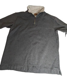 Sudadera St John's Bay Para Hombre Gris Talla Grande Cuarto Cremallera Cuello - Imagen 1 de 10