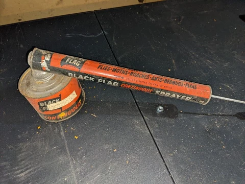 Vintage Black Flag Sprayer, 1950s, Orange and Black, used (G7) Cover