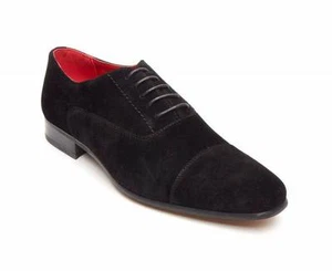 Zapatos informales Rossellini Mario para hombre negros de gamuza sintética con cordones en punta - Imagen 1 de 5