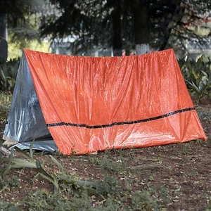 Outdoor Camping Portable Emergency Tent Sleeping Bag Keep Warm Waterproof Orange - Picture 1 of 12