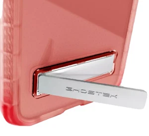 Clear Pink Silicone Case Cover w/ Metal Kickstand for Apple iPhone 12 Pro Max - Picture 1 of 2