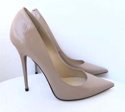 $1K ZAPATOS DE SALÓN JIMMY CHOO ANOUK A RAYAS EN RELIEVE BALLET CUERO ROSA TACÓN 38 Foto 1 de 4