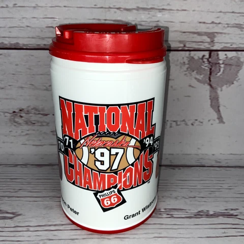 1997 Nebraska National Champions Phillips 66 Plastic Mug Cup 32oz Cover