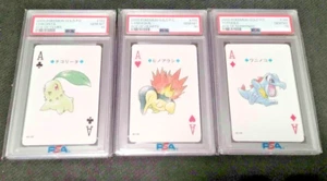 Carta da gioco Pokemon Trump 2000 Nintendo PSA10 Chikorita Cyndaquil Totodile - Foto 1 di 14